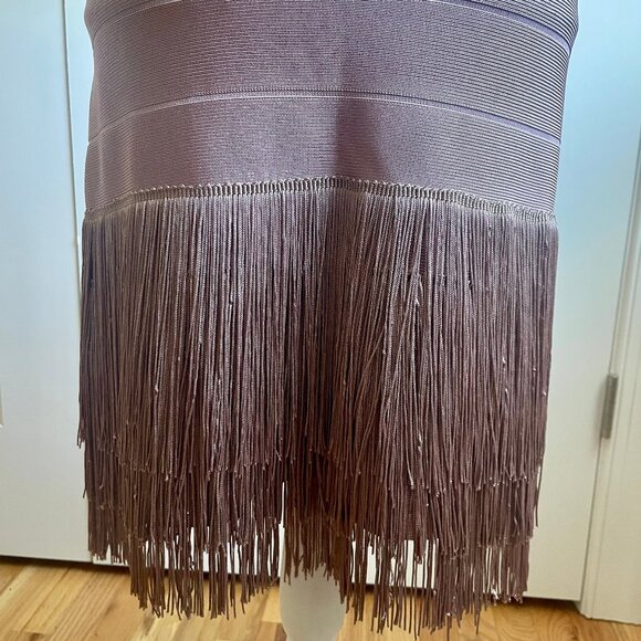 Venus Taupe Bandage Fringe Dress - Picture 6 of 9